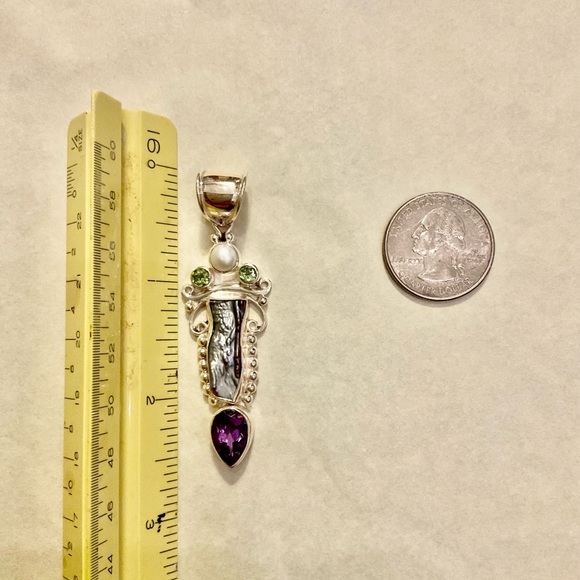 COPY - Beautiful multi gemstone Pendant - Picture 3 of 3